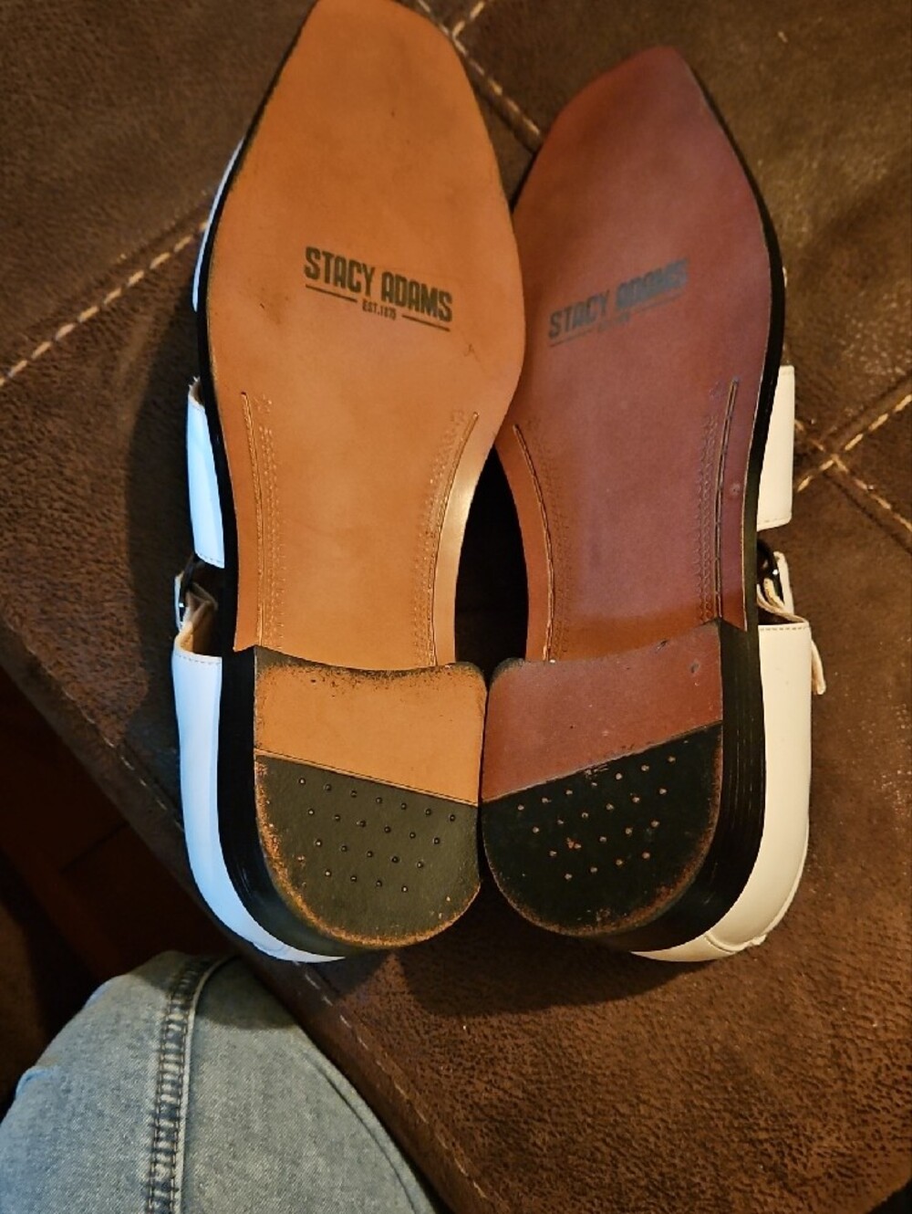 Stacy Adams White Leather Fisherman-Style Slip-Ons Sandal 10M - Picture 11 of 17